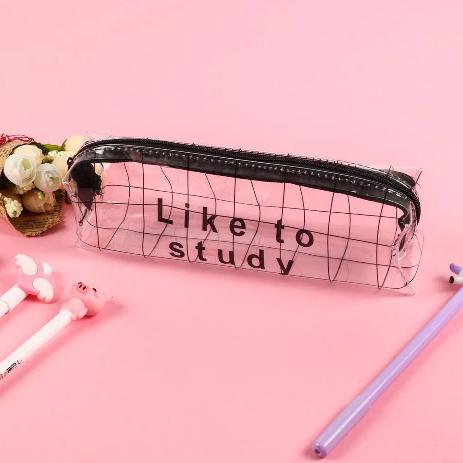 Transparent Pencil Pouch With Zipper (1 Pc) Transparent Pencil Pouch With Zipper (1 Pc)